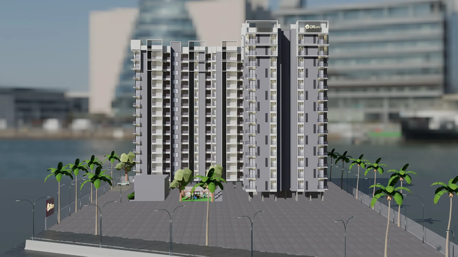 Render of the Vista Imperia residential towers by DR City