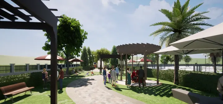 Video preview: garden with pergolas and seating